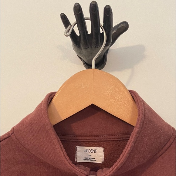🔴SOLD~NWOT Brown crop sweat shirt. Zip neck, long sleeve. Ardene - Picture 4 of 6
